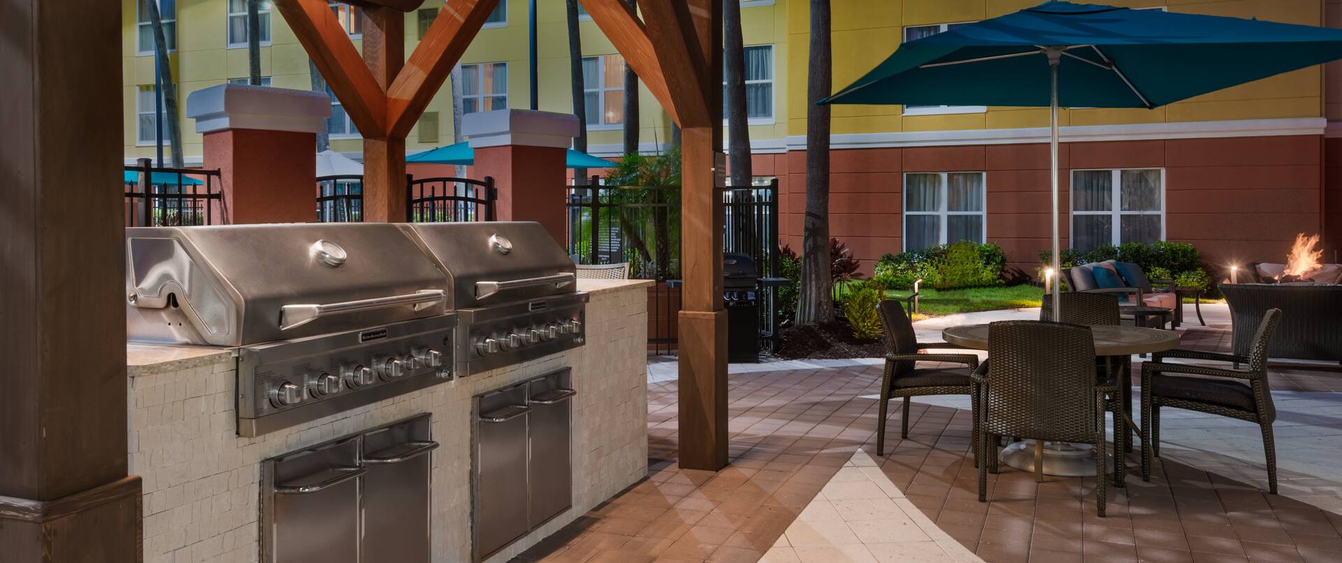 Outdoor Patio Area with grills and seating
