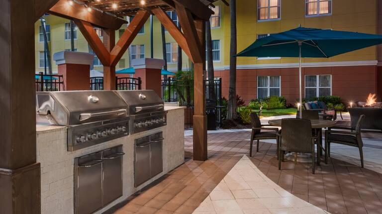 Outdoor Patio Area with grills and seating